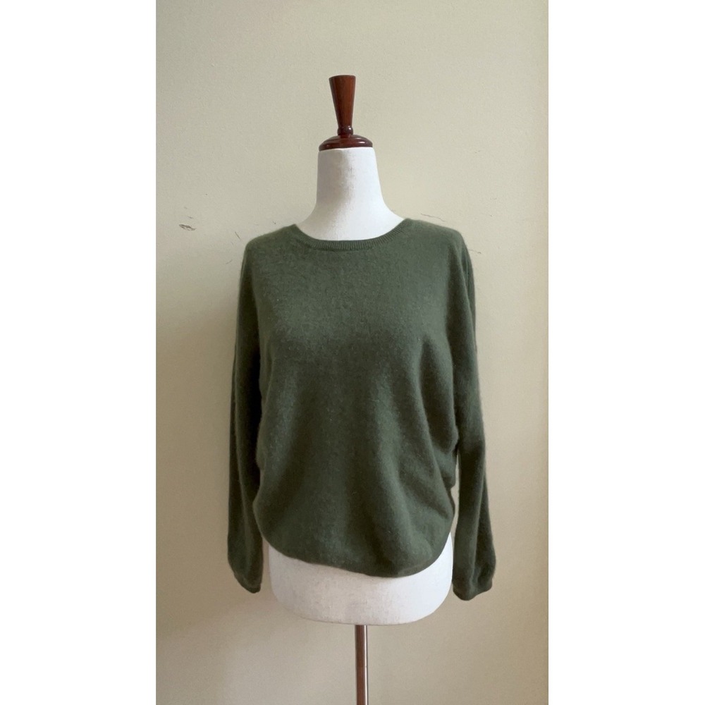 SUD Express Women 100% Cashmere Sweater Green Oversized France FR 34 US XS